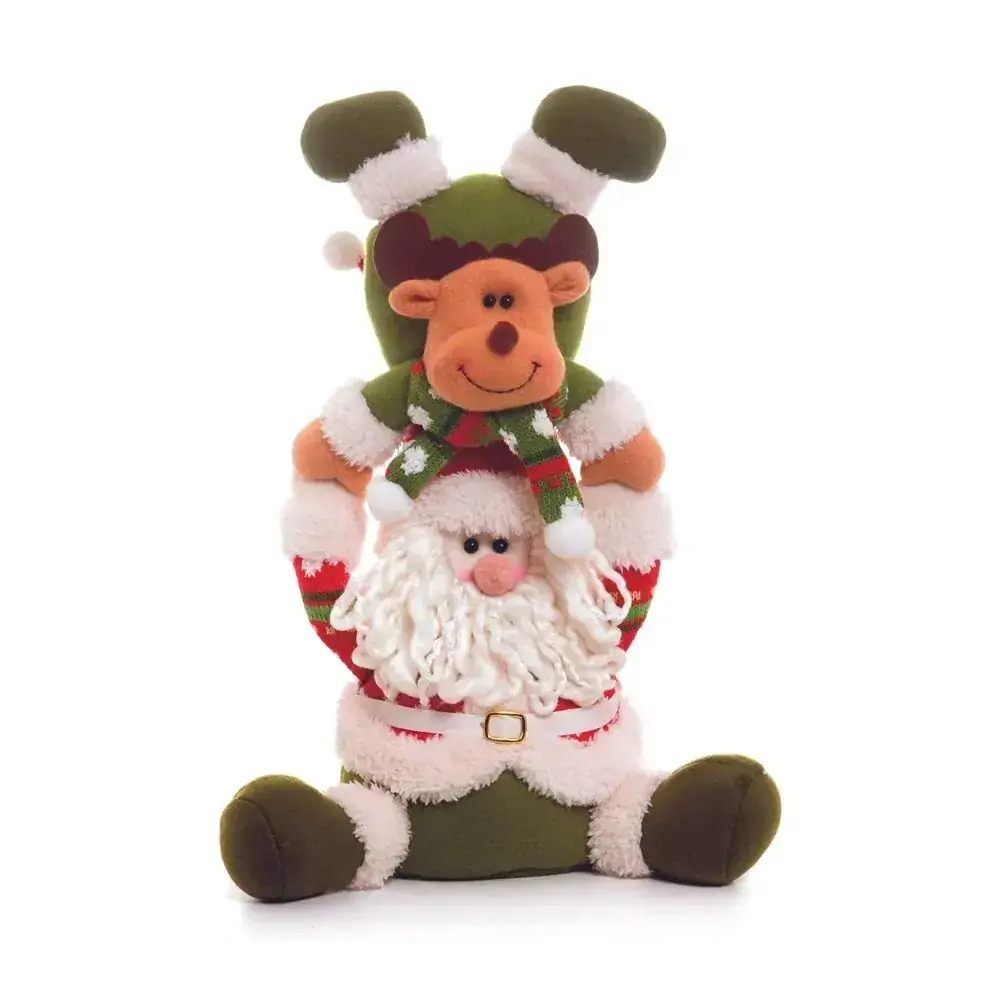 Enfeite Natal Cromus Papai Noel/rena Verde