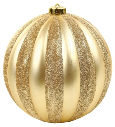 Bola Natal Gomos Glitter Ouro Un 15cm Cromus