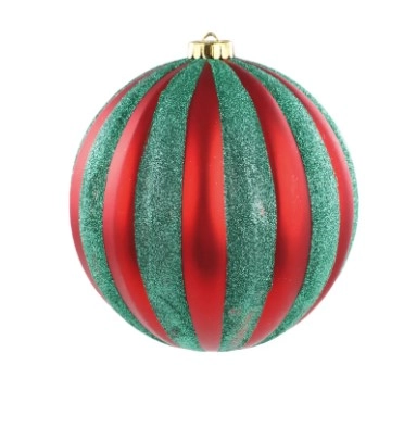 Bola Gomos Glitter Vermelho/verde Fosco C/1un 15cm Cromus
