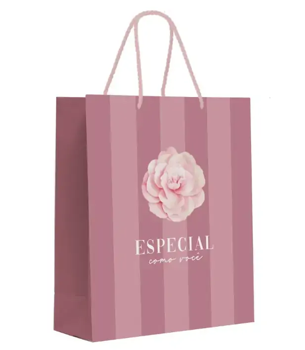Sacola Premium Camelia G 34x38x15cm 1un Cromus