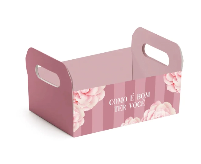 Caixote Cartao Camelia M 22x15x8cm Cromus