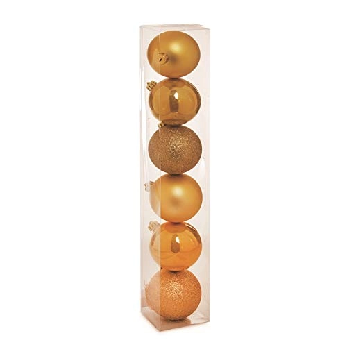 Jg.c/6 Bolas Natal Cromus 8cm Ouro