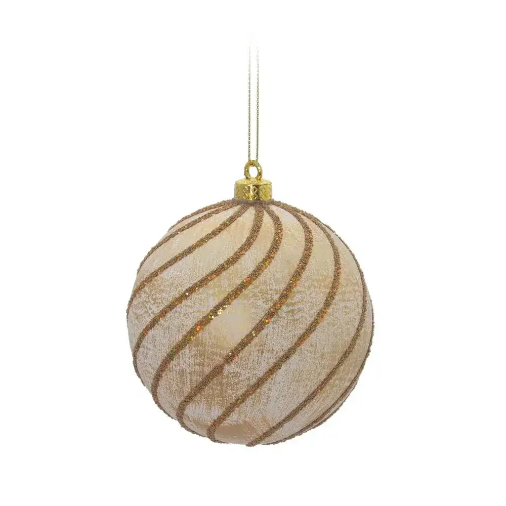 Bola Natal Cromus Dourada 10cm C/6