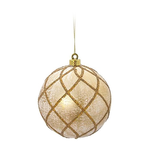 Bola Natal Cromus Dourada/losango 10cm C/6