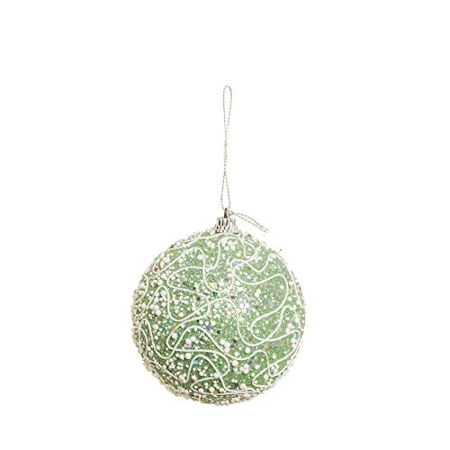 Bola Natal Cromus 8cm Gliter Verde
