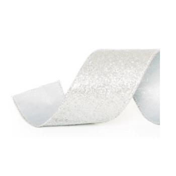 Fita Natal Glitter Prata 3,8x914cm 1317528 Cromus