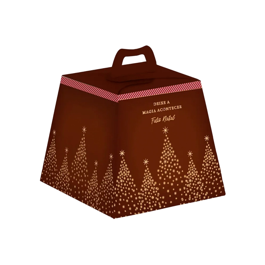 Cx Panetone Magic Marrom 11x10x11cm 100g 13006925 Cromus