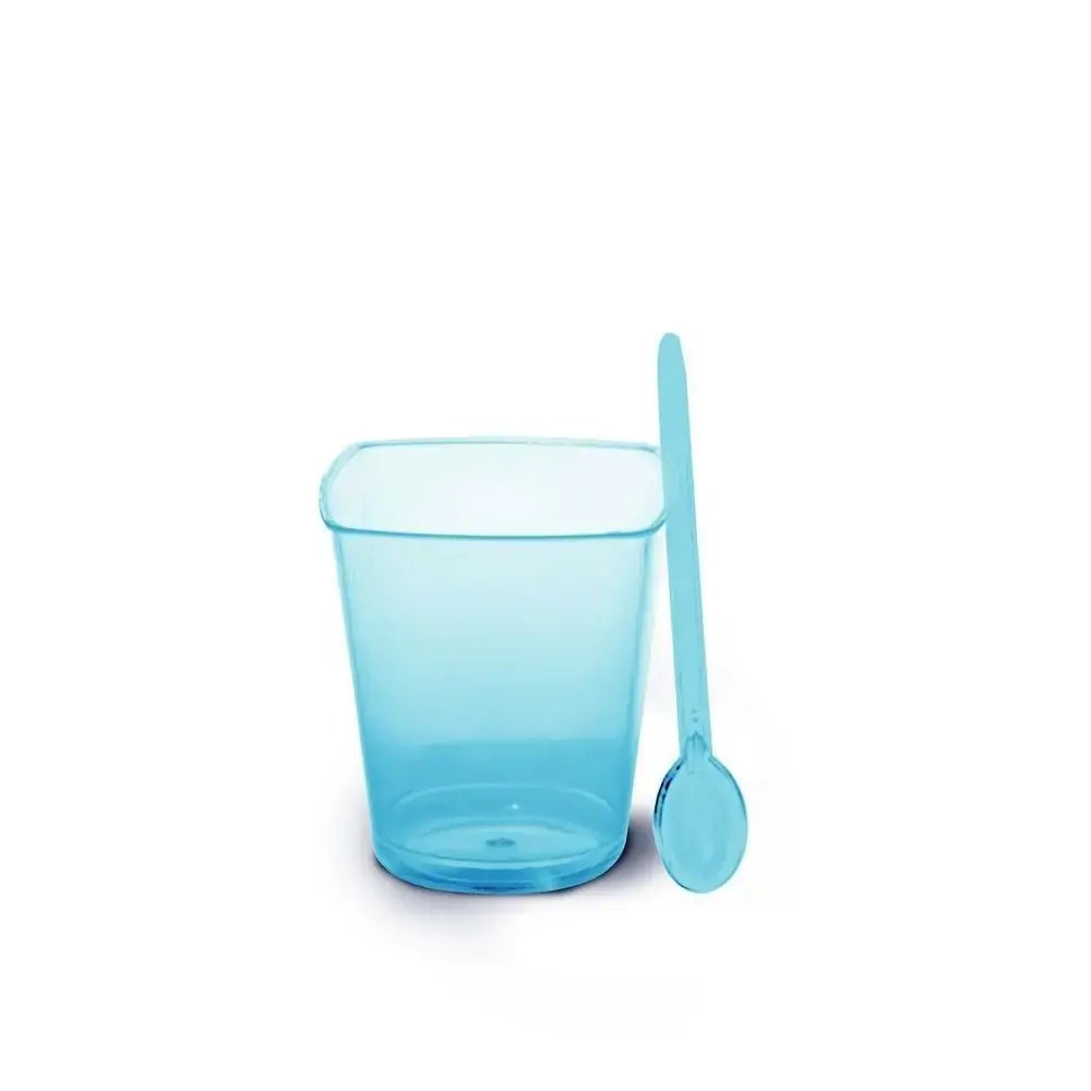 Copinho Quadrado P/doces Cromus 30ml Azul Claro C/