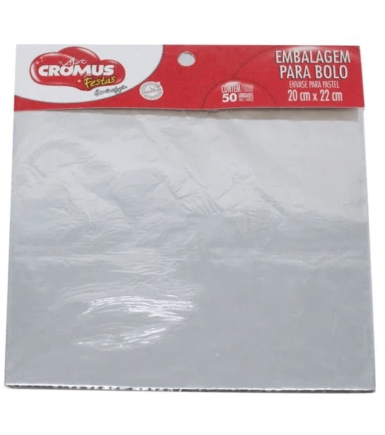 Emb Lam P/bolo 20x22 Prata C/50 22800000 Cromus