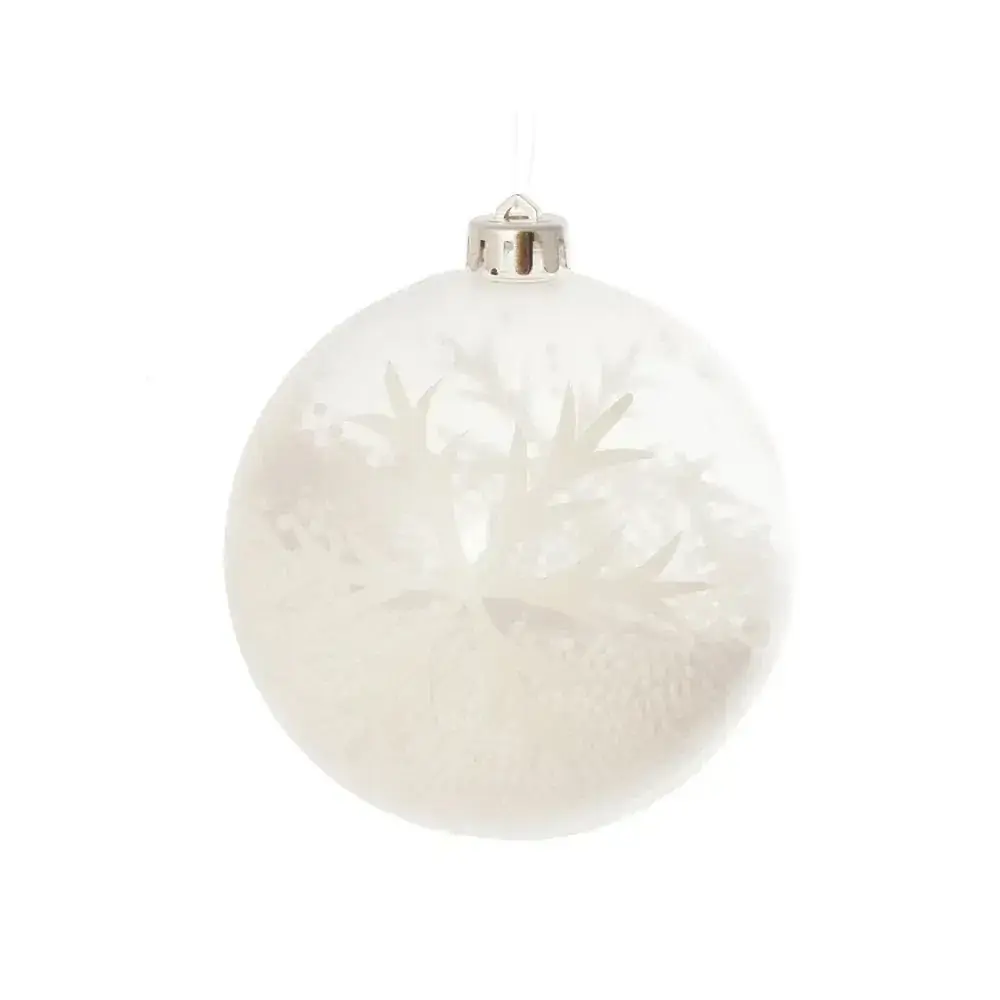 Bola Natal Cromus Branca 8cm C/6unidade Neve Isopor