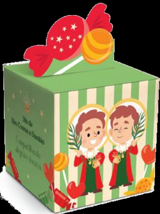 Caixa Pop Up Cosme E Damiao M 9x9x11cm Cromus