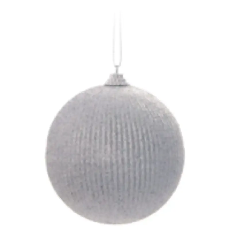 Bola Natal Cromus Glitter/prata 8cm C/6