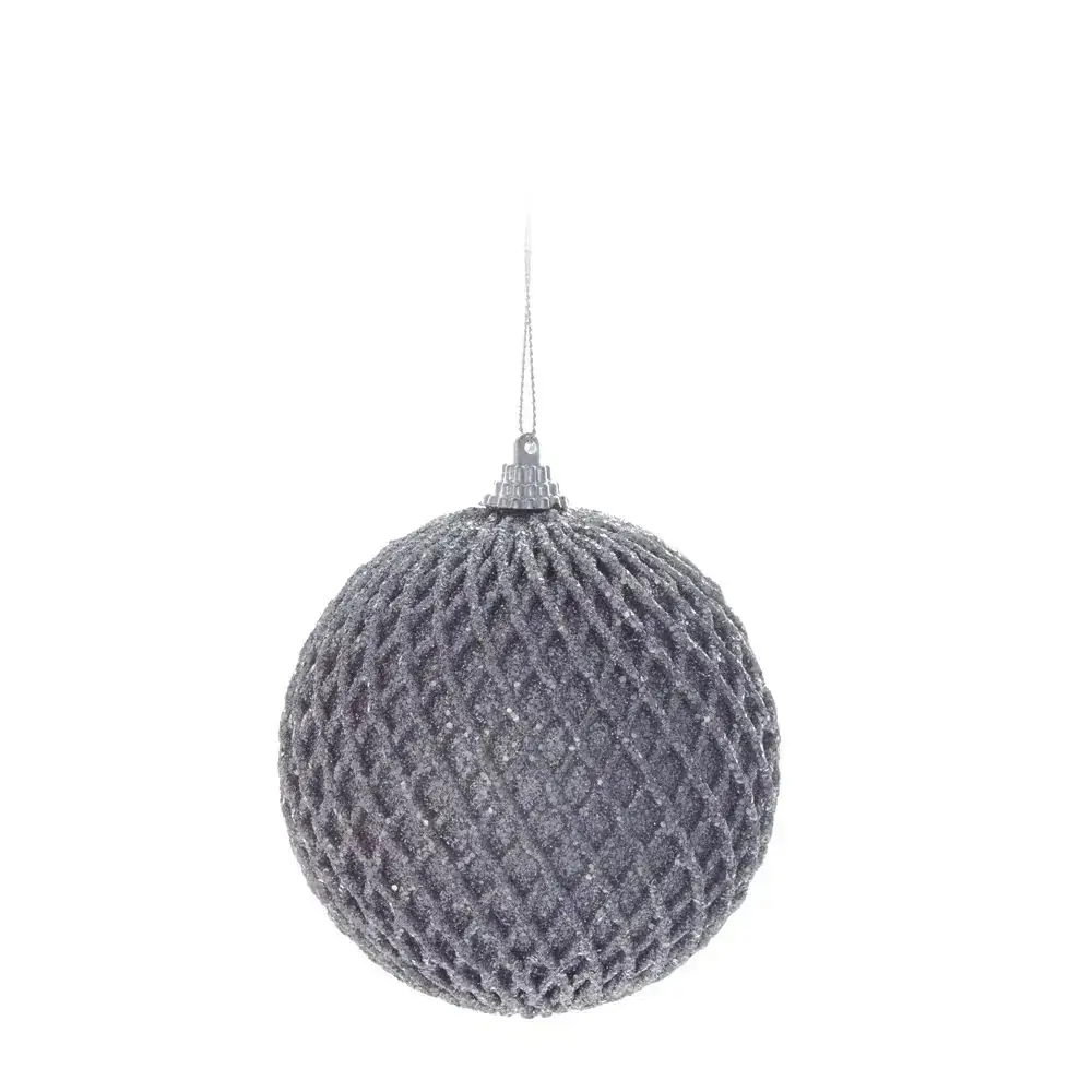 Bola Natal Cromus Prata 10cm C/6unidade Rede