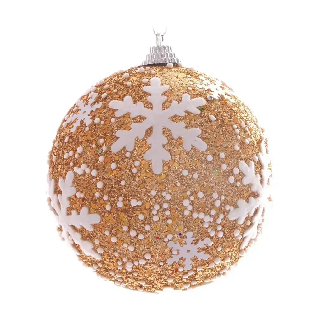 Bola Natal Cromus Ouro 10cm C/6unidade