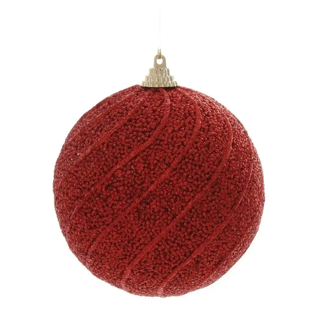 Bola Natal Cromus Verm/listras 10cm C/6