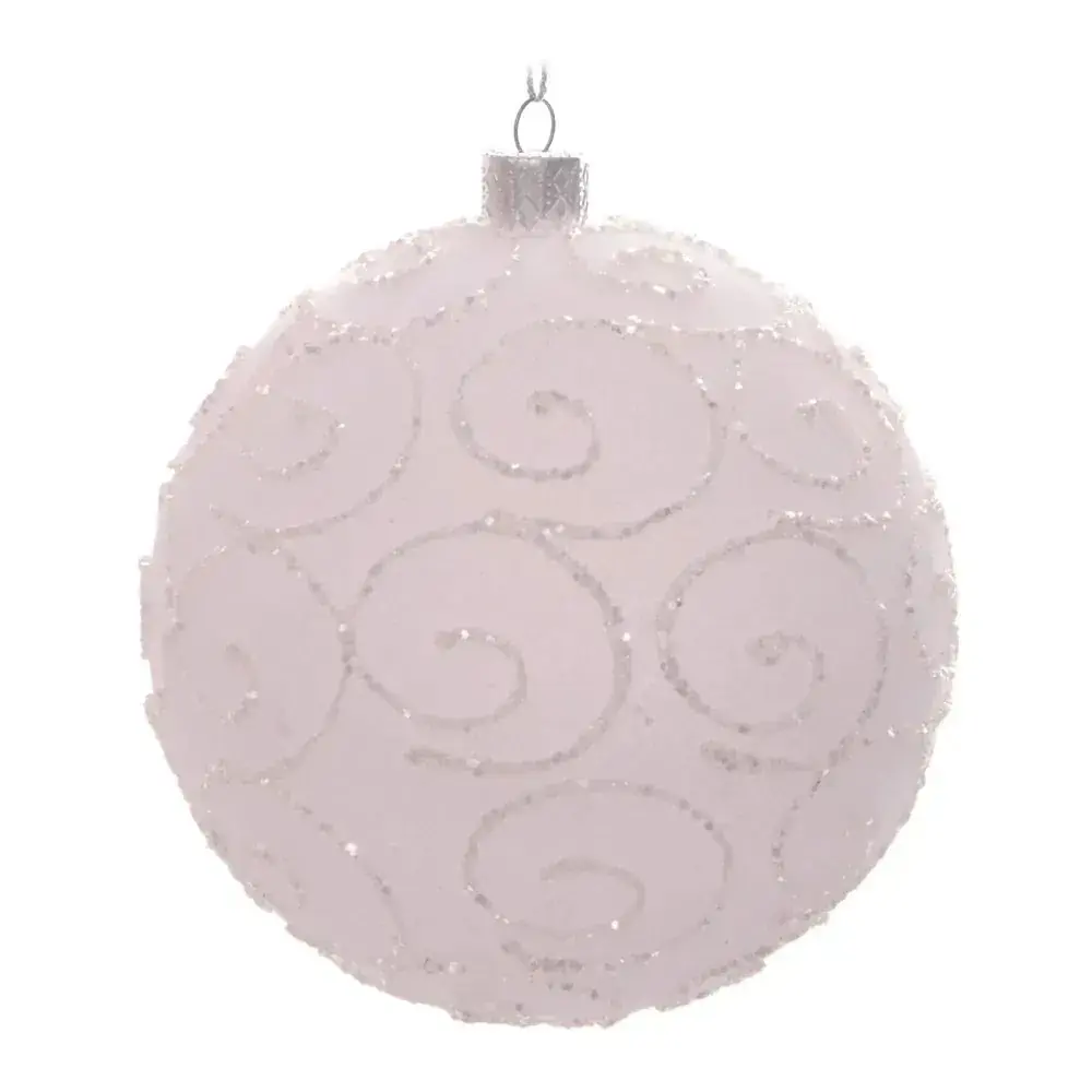 Bola Natal Cromus Branco 10cm C/6unidade