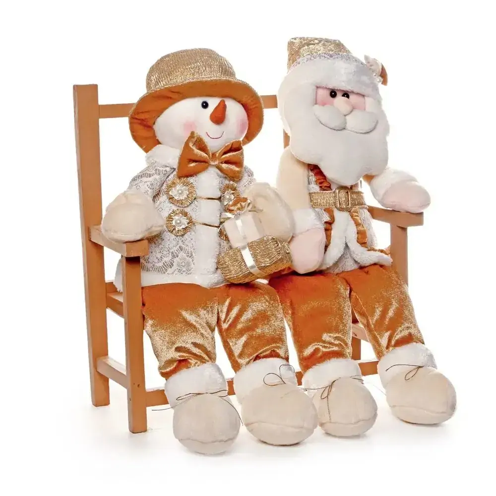 Boneco Neve/papai Noel Cromus Florida Dourado