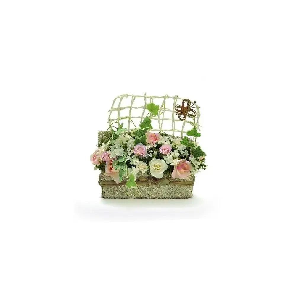 Arranjo Bouquet Cromus Cachepot 30cm C/cerc. Cr/nd