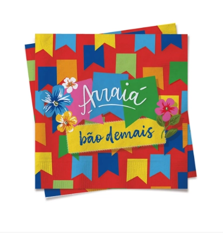 Guardanapo Arraia Boa Demais Bandeirinha 24,5x24,5cm C/20 Cromus