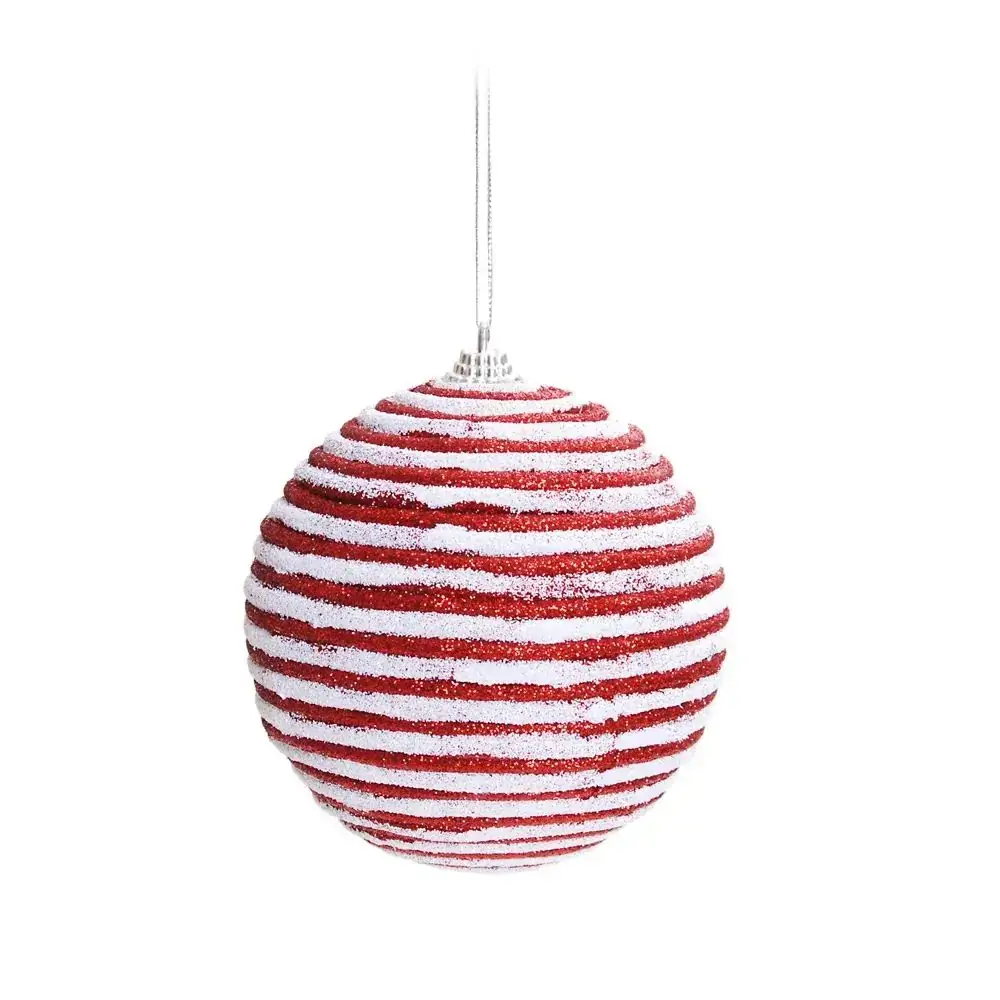 Bola Natal Cromus 8cm Glitter Espiral Vm/br