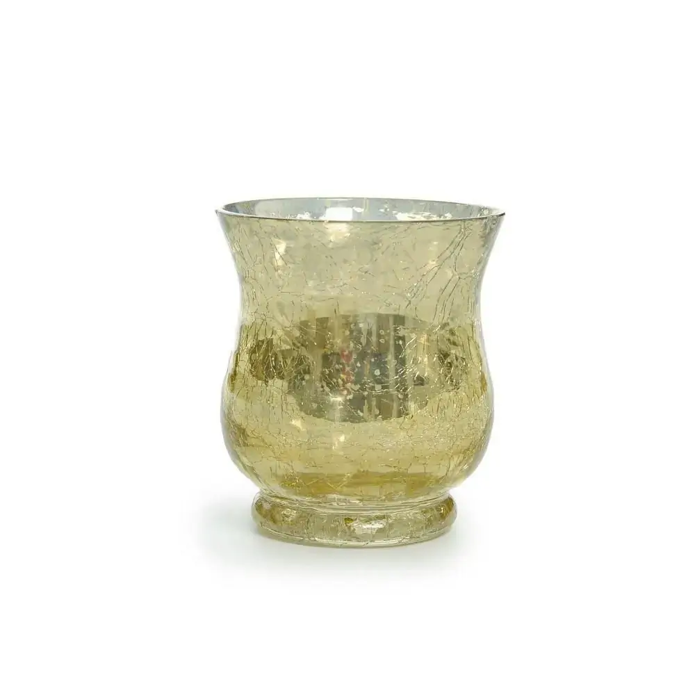 Porta Vela Cromus 10cm Vidro Dourado