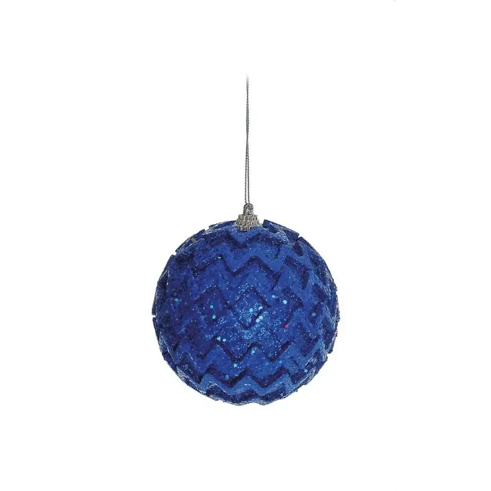 Jg.c/6 Bolas Natal Cromus Azul Ornamentada