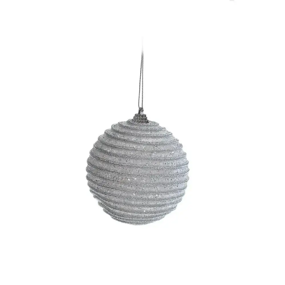 Bola Natal Cromus 10cm Gliter Listras Horiz.bca