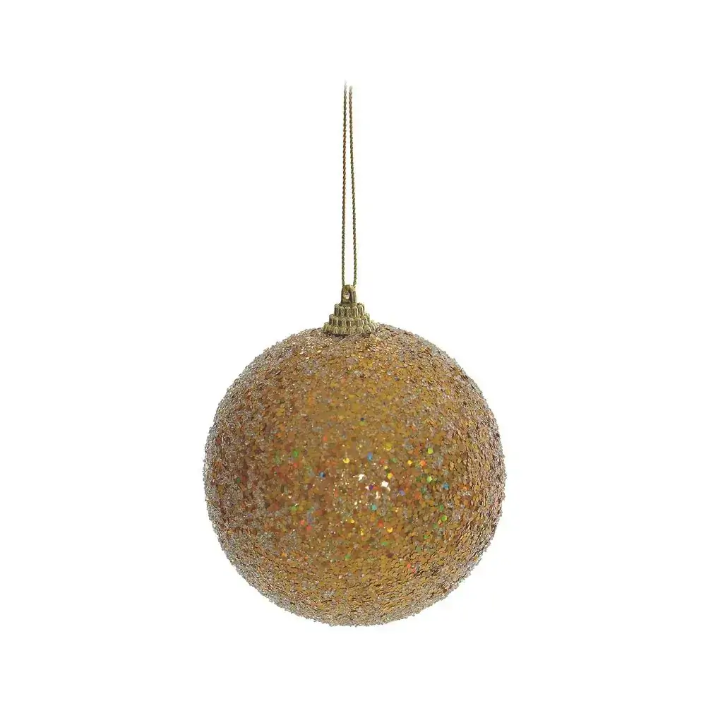 Bola Natal Cromus Glitter/dourada 10cm C/6