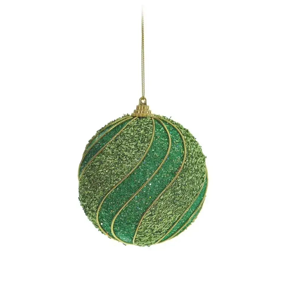 Jg.c/6 Bolas Natal Cromus Verde Ornamentada
