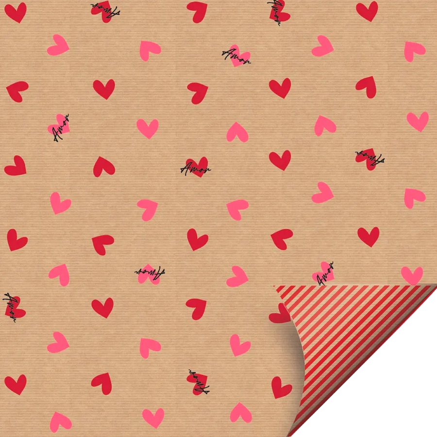 Folha Papel Kraft Amor 69x89cm 25un 77000542 Cromus