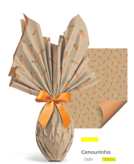 Folha Papel Kraft Cenou 69x89cm 25un 77000543 Cromus