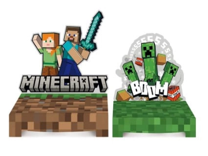 Kit Suporte P.doces Minecraft 2un 23012687 Cromus
