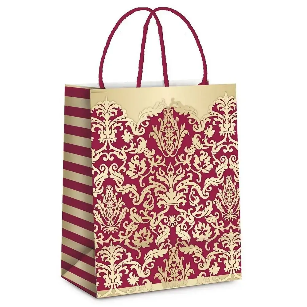 Sacola Lam Adamascado Marsala/ouro P 21,