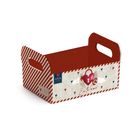 Caixa Caixote Papel Amor Real Pp 13x9x3,5cm Cromus