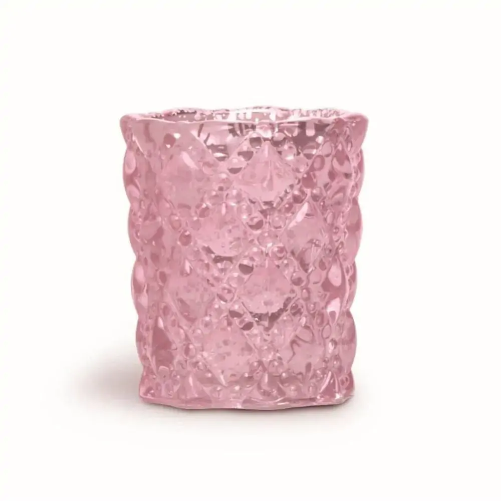Mini Copinho De Vidro P/vela Rosa