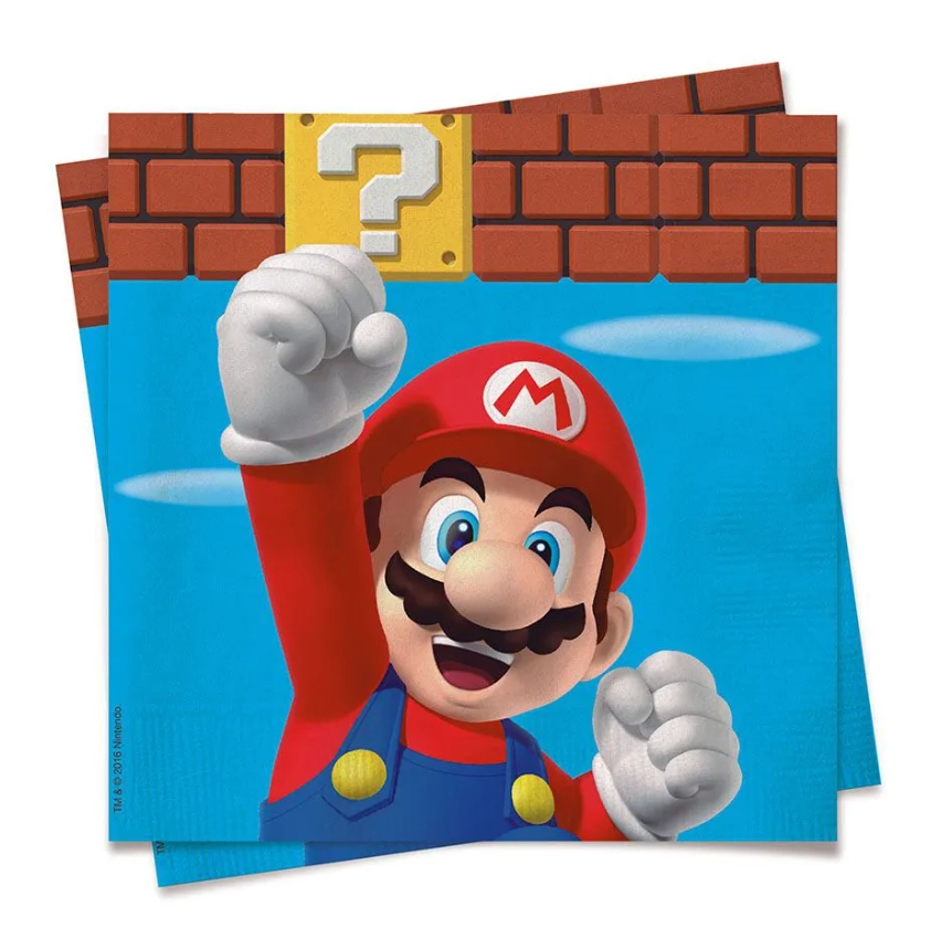 Guardanapo Super Mario 25x25 C/20
