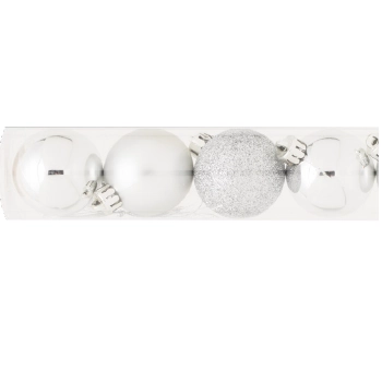 Bolas Cromus Lisa/mate/glitter Prata 5cm 1613051