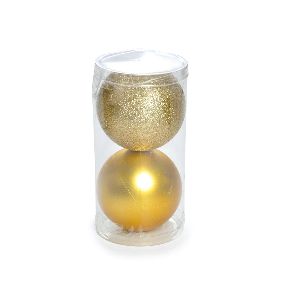 Bola Natalina Ouro 10cm C/2 Cromus 1613122