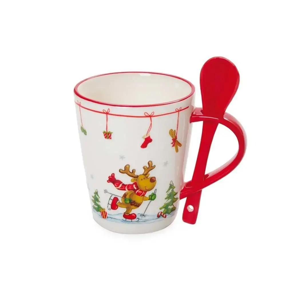 Caneca Cromus Natal Rena C/colher