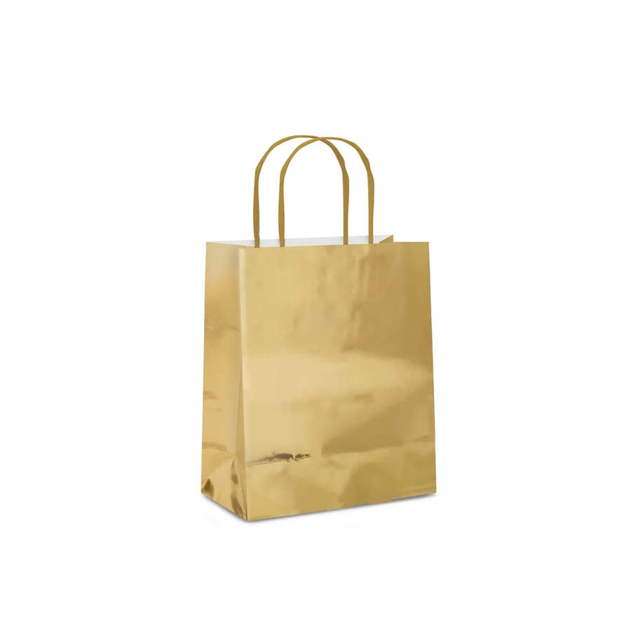 Sacola Lam P 21,5x15x8 Ouro Metal Bril Cromus