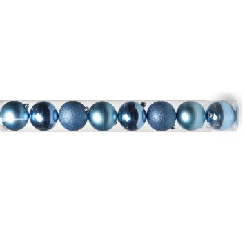 Bolas Em Tubo Lisa Azul 7cm C/08 Cromus