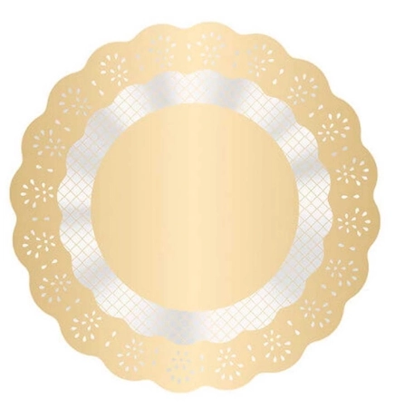 Fundo Bandeja Renda Ouro 9cm C/100un Cromus