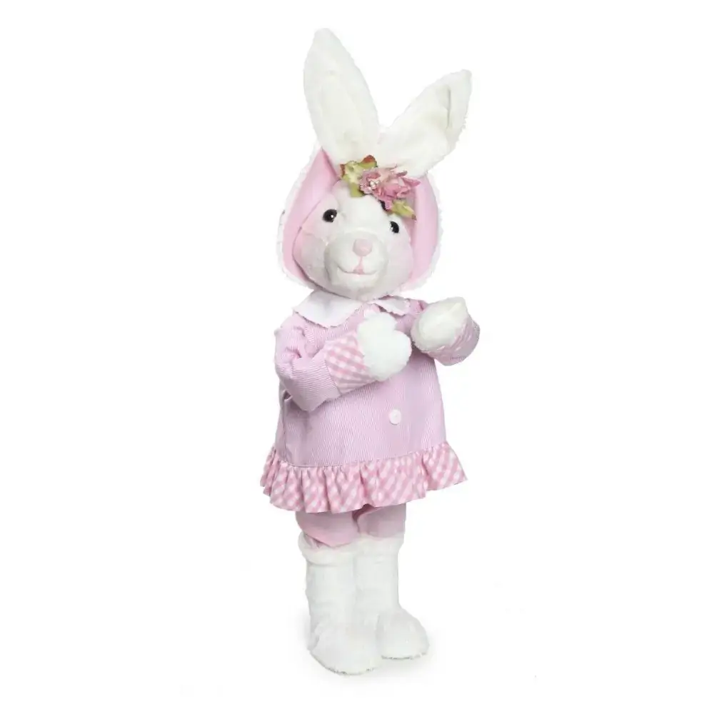 Coelha Cromus Mil Folhas 55cm C/vestido Rosa