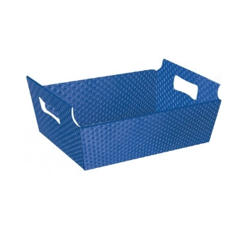 Cesta Cartao Cristalino Azul Marinho G 32x24x11