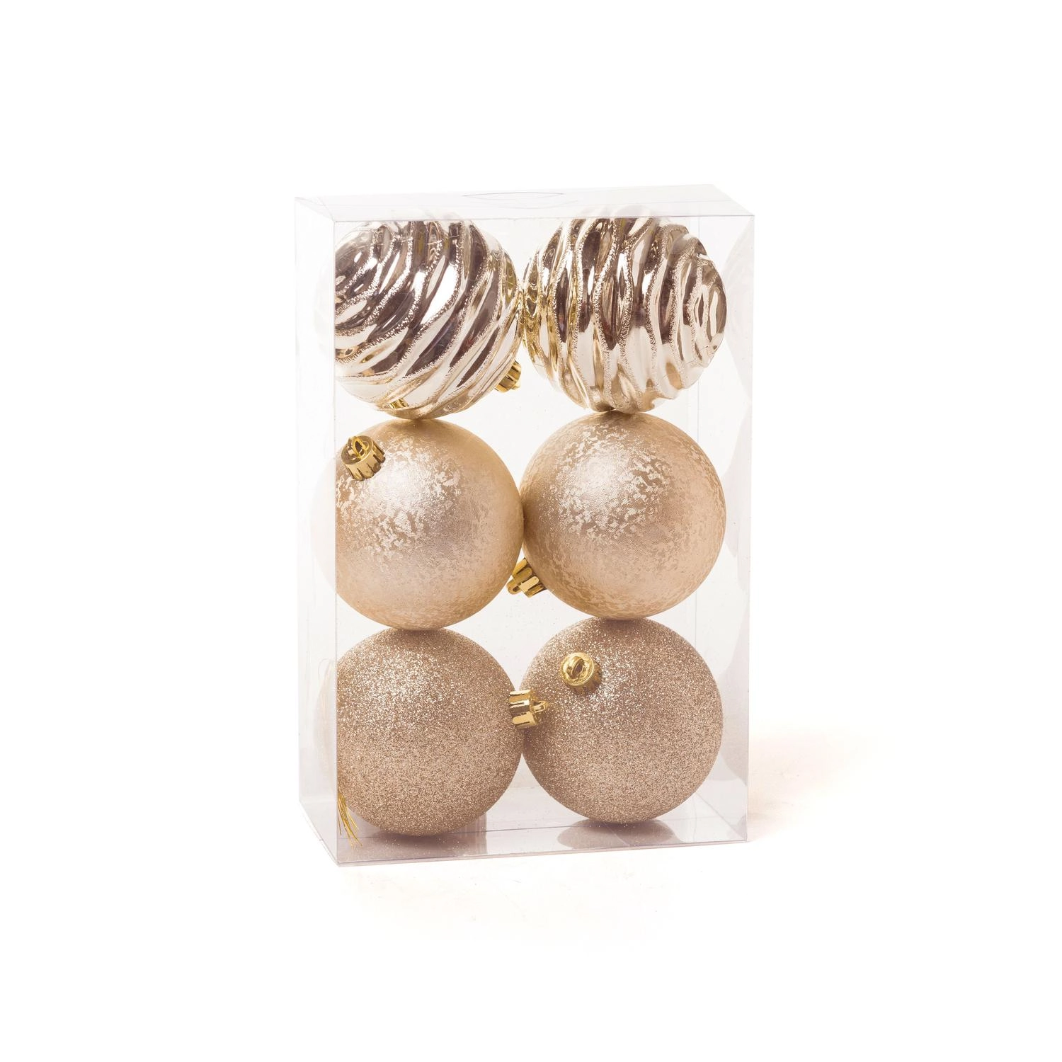 Bola Cromus Com Glitter Texturiz Ondas Rsg 8cm C/6pc
