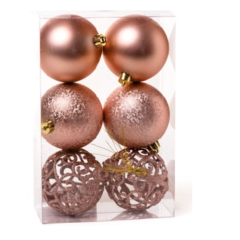 Bola Cromus Fosca Texturizada Vazada Rsg 8cm C/6pc