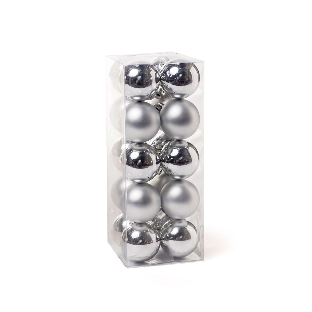 Bolas Sortidas Prata 4cm C/20