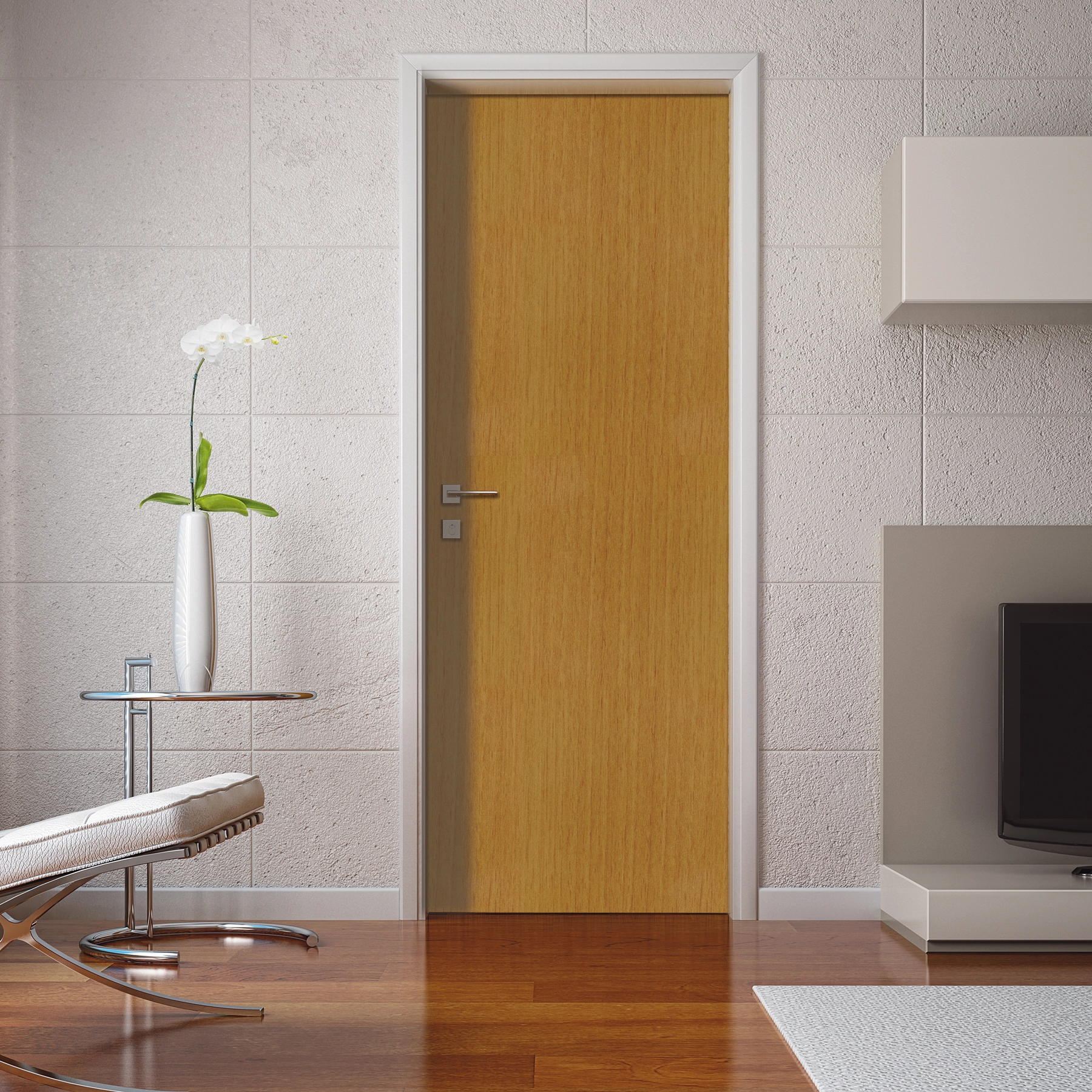 Folha de Porta Madeira de Giro ou Correr Direito|Esquerdo Nogal Mel 210x92cm Colméia Eucaplac Eucatex