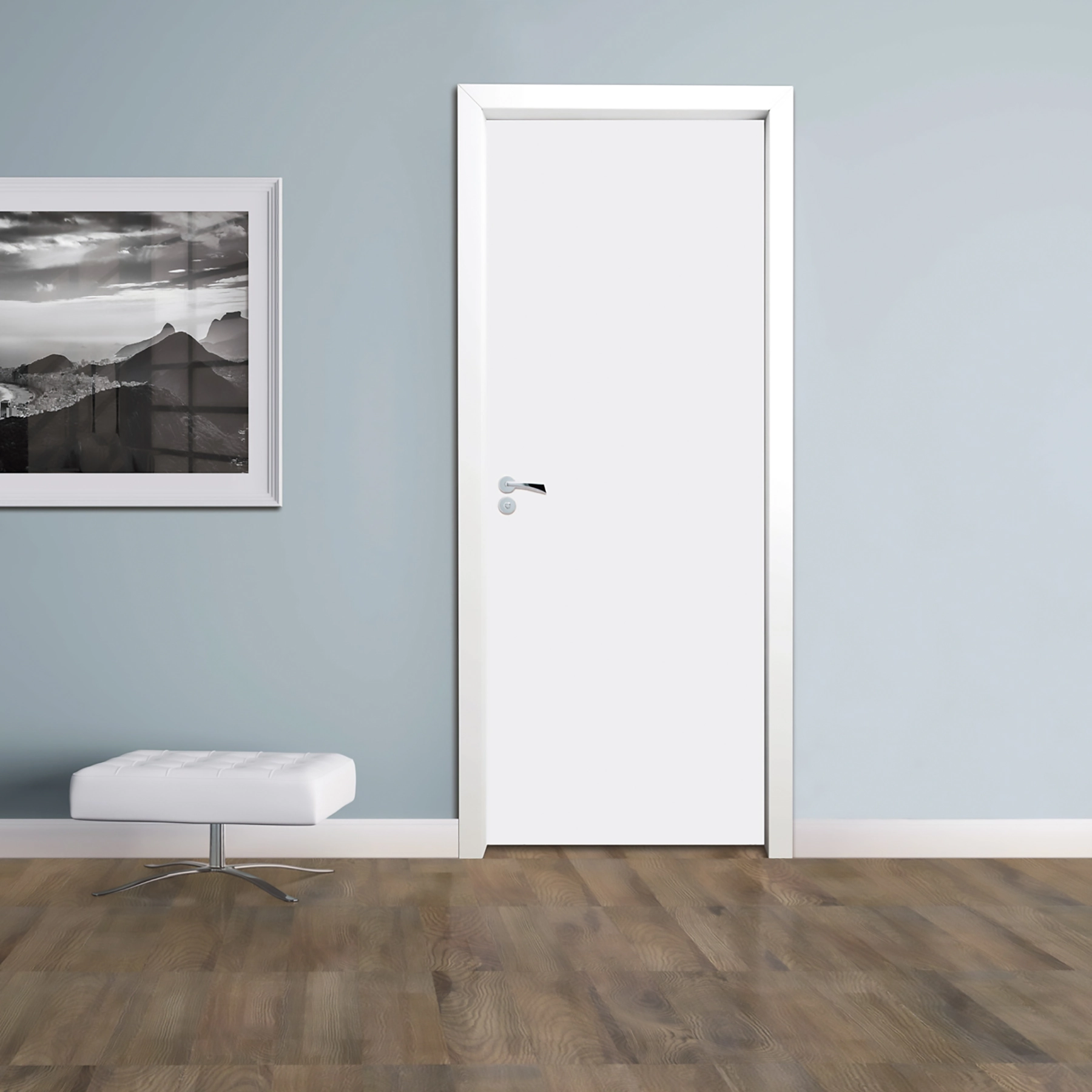 Folha de Porta Madeira de Giro ou Correr Direito|Esquerdo Branco Max 210x70cm Bondoor Lisa Eucatex