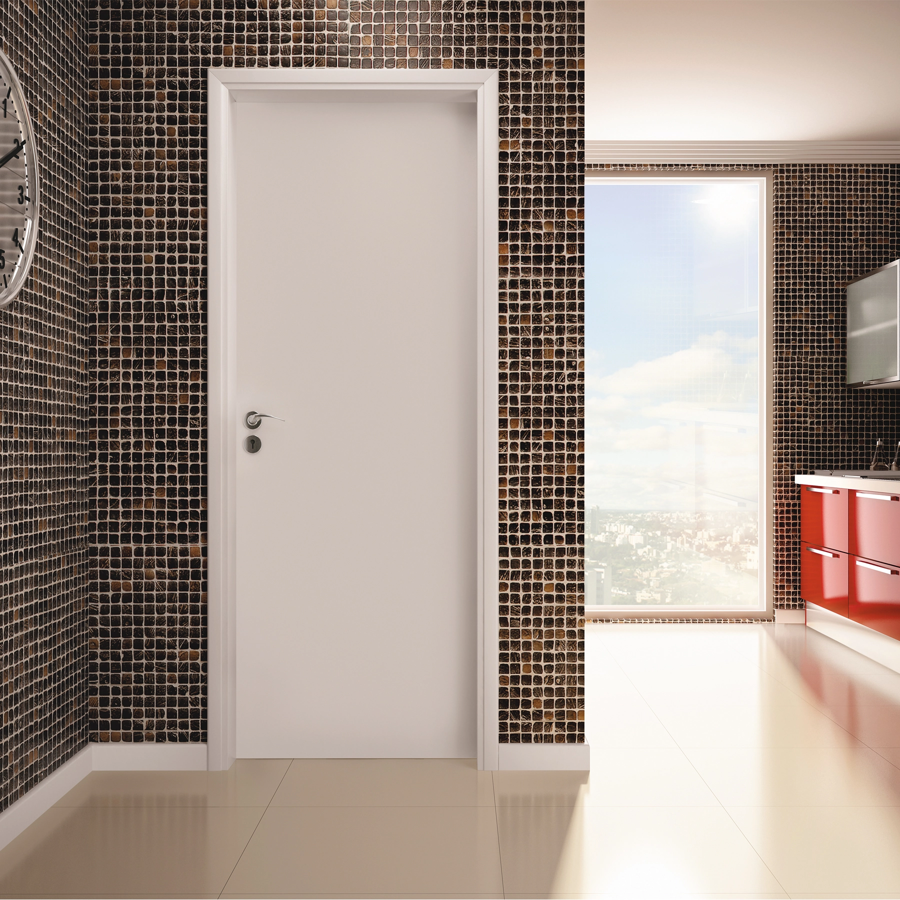 Folha de Porta Madeira de Giro ou Correr Direito|Esquerdo Branco Max 210x92cm Colméia Eucaplac Eucatex